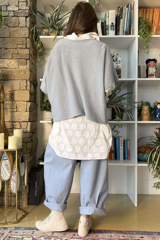 Conrad Layer Knit Steel Blue